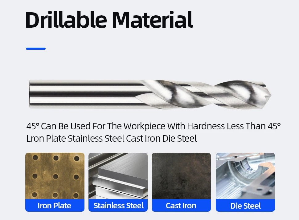 Tungsten Carbide Twist Drill Whole Bit Metal Processing High Hardness