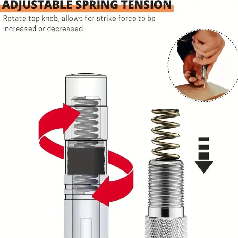 Automatic Centre Punch With Needles Adjustable Spring Loaded Metal