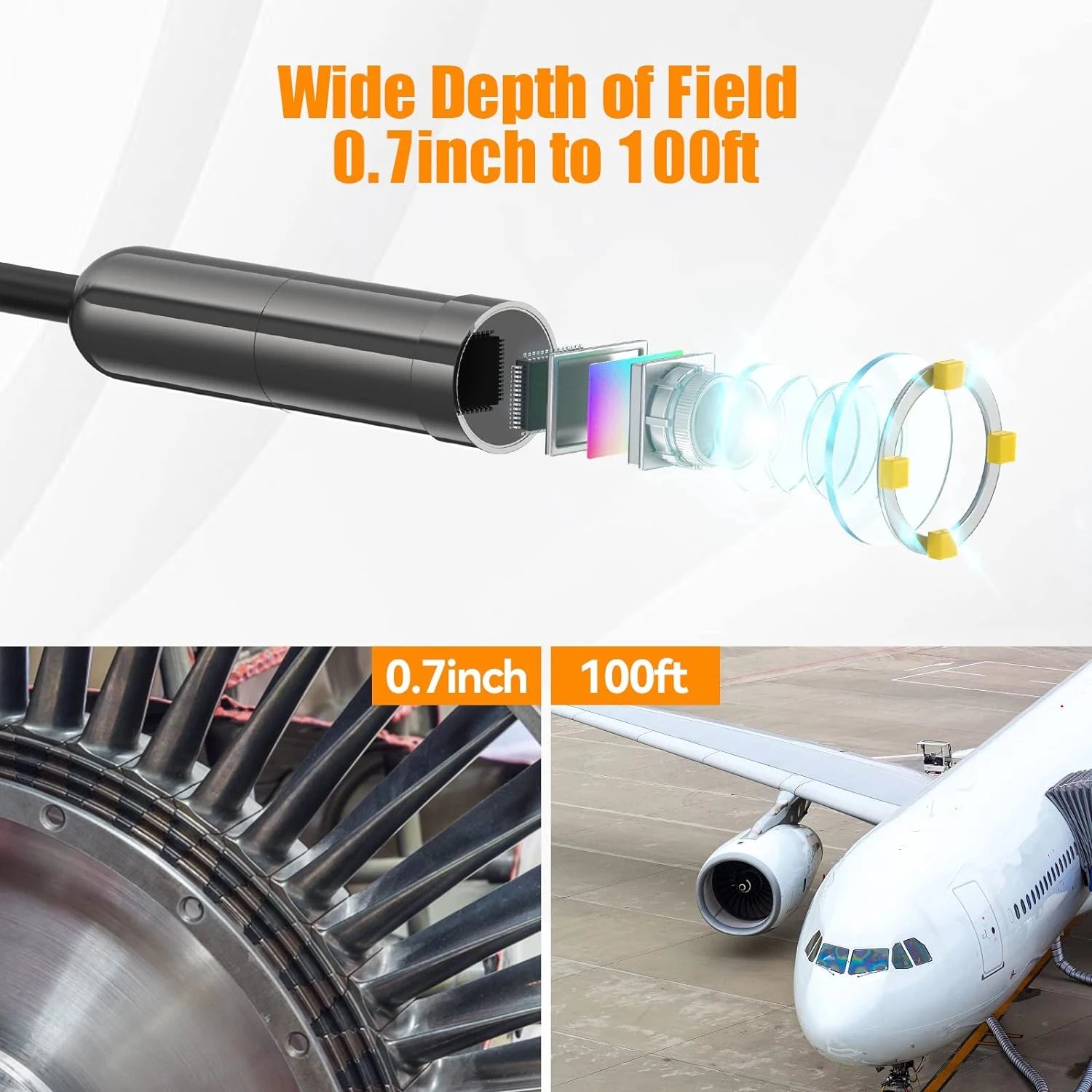 8MM 5MP Auto-Focus IP68 Waterproof Endoscope Sewer Channel Drain