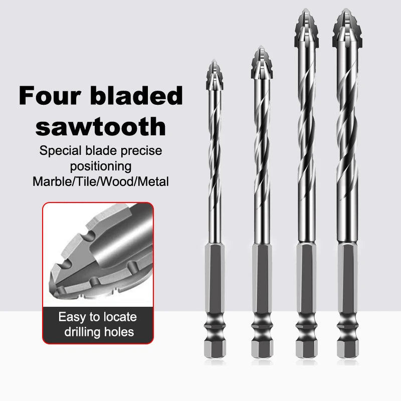 NEW! 7pcs/sets Tungsten Steel Serrated Drilling Bit Set For Ceramic