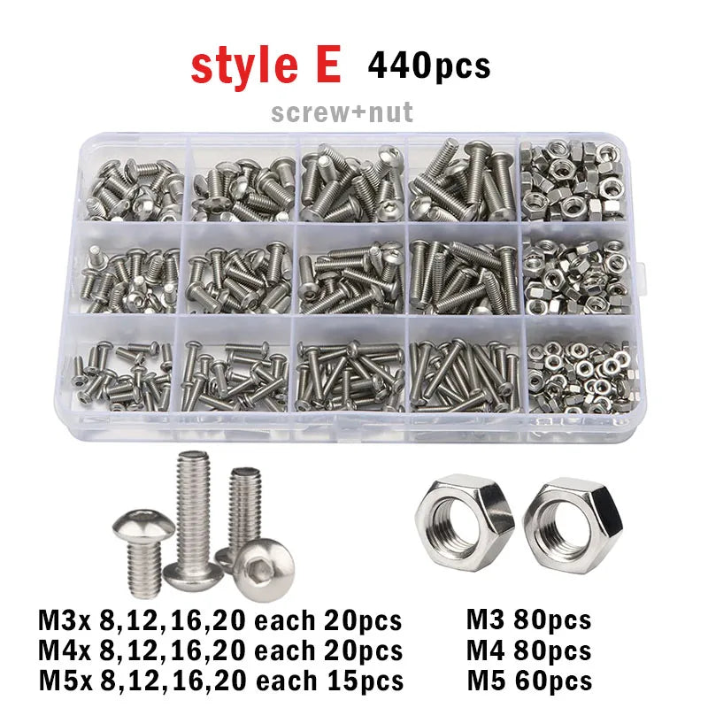 304 Stainless Steel Allen Button Head Hex Socket Screws M2–M5