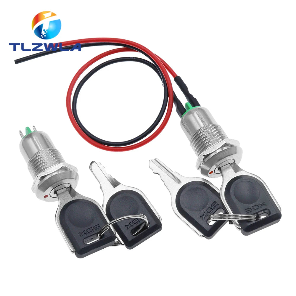 12mm Zinc Alloy Electronic Key Switch With 2 Keys ON OFF Phone Lock