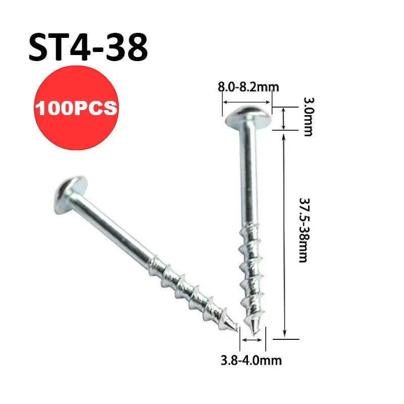 100pcs Oblique Hole Drilling Dedicated Phillips Screws with Zinc