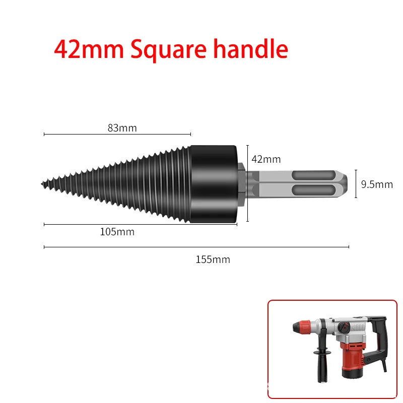32/42/50MM Firewood Splitter Machine Drill Bit Wood Cone Punch Driver