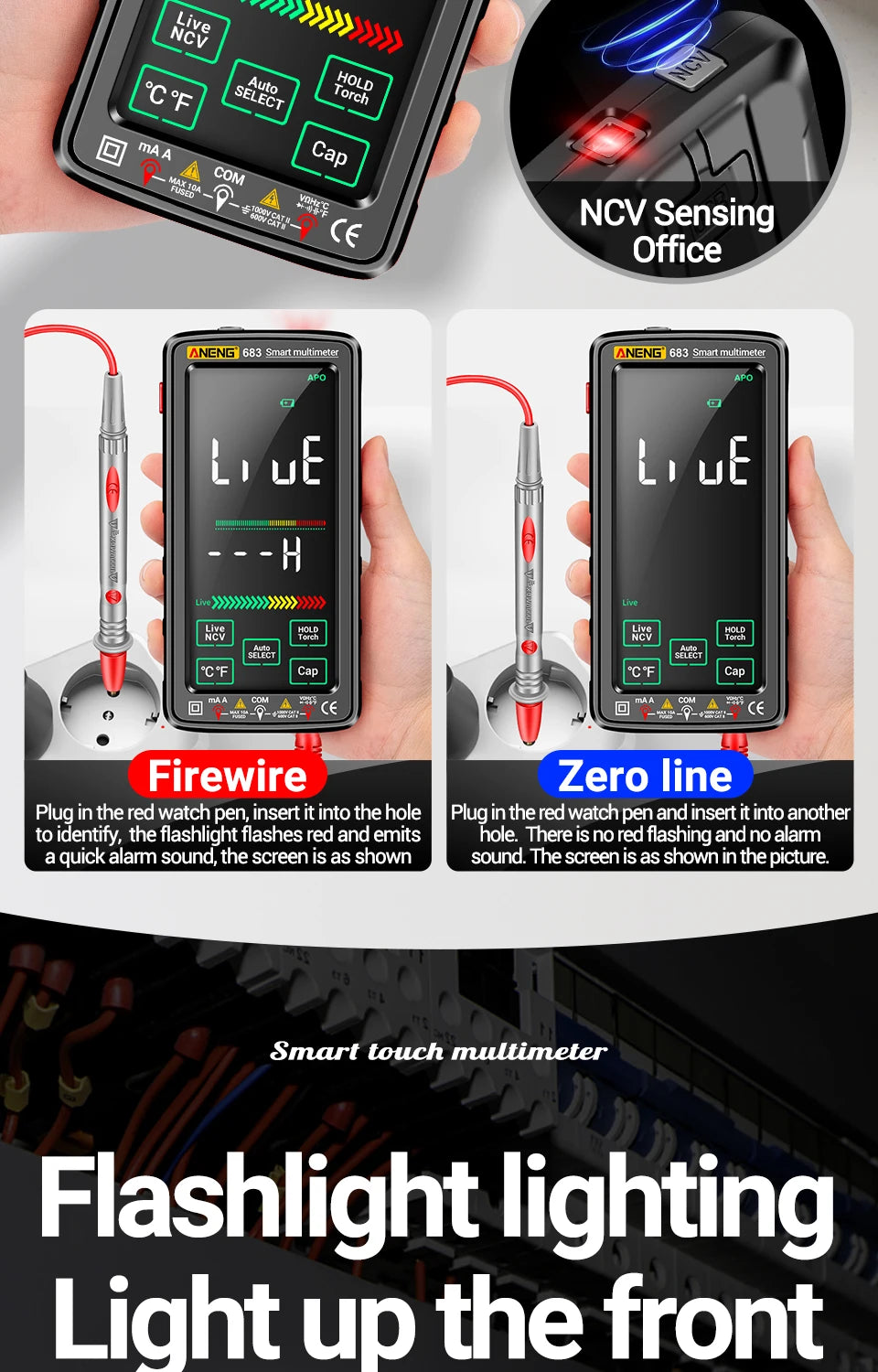 ANENG 683 Smart Multimeter Rechargeable High-end Touch 6000 Counts