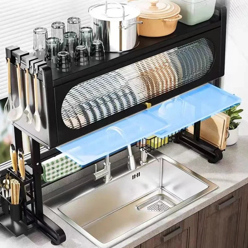 3-Tier Over-Sink Dish Drying Rack – Large Metal Kitchen Shelf