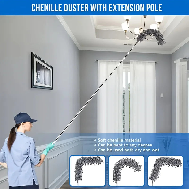 4-Pack Extendable Telescopic Feather Duster – High Ceiling & Fan