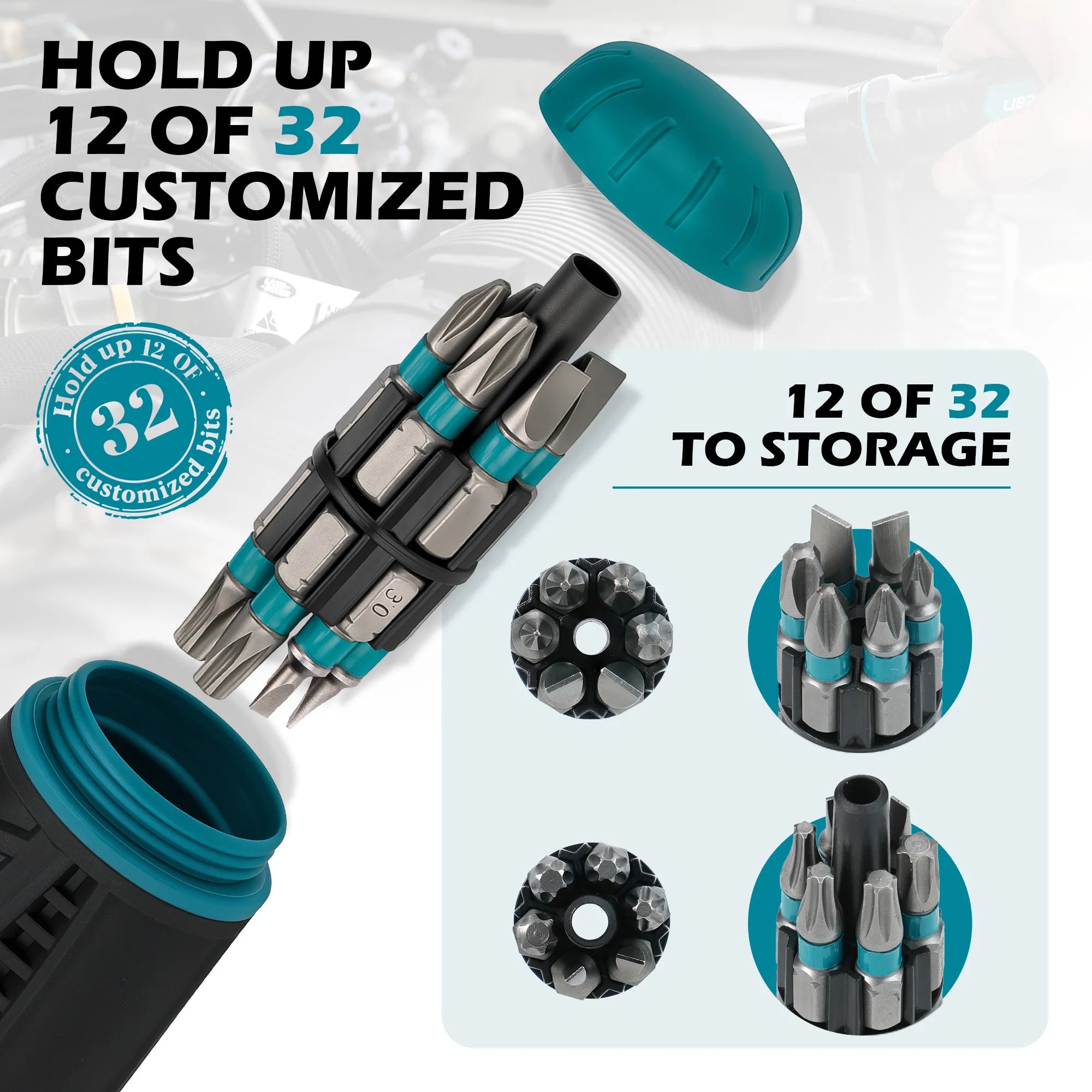 LIBRATON 33-in-1 Ratchet Screwdriver 1/4" Magnetic Screw Hand Tool