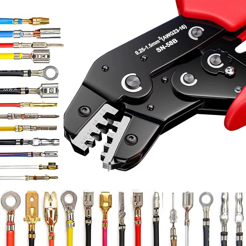 Ratcheting Crimping Tool Set For Dupont JST MOLEX Open Barrel
