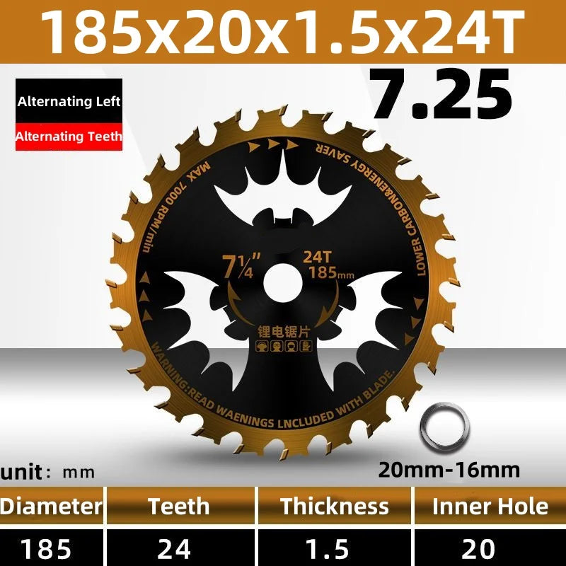 Circular Saw Blade for Wood Cutting – 4" to 7.25" Electric Woodworking Saw Blade 24T Alloy 110–185mm