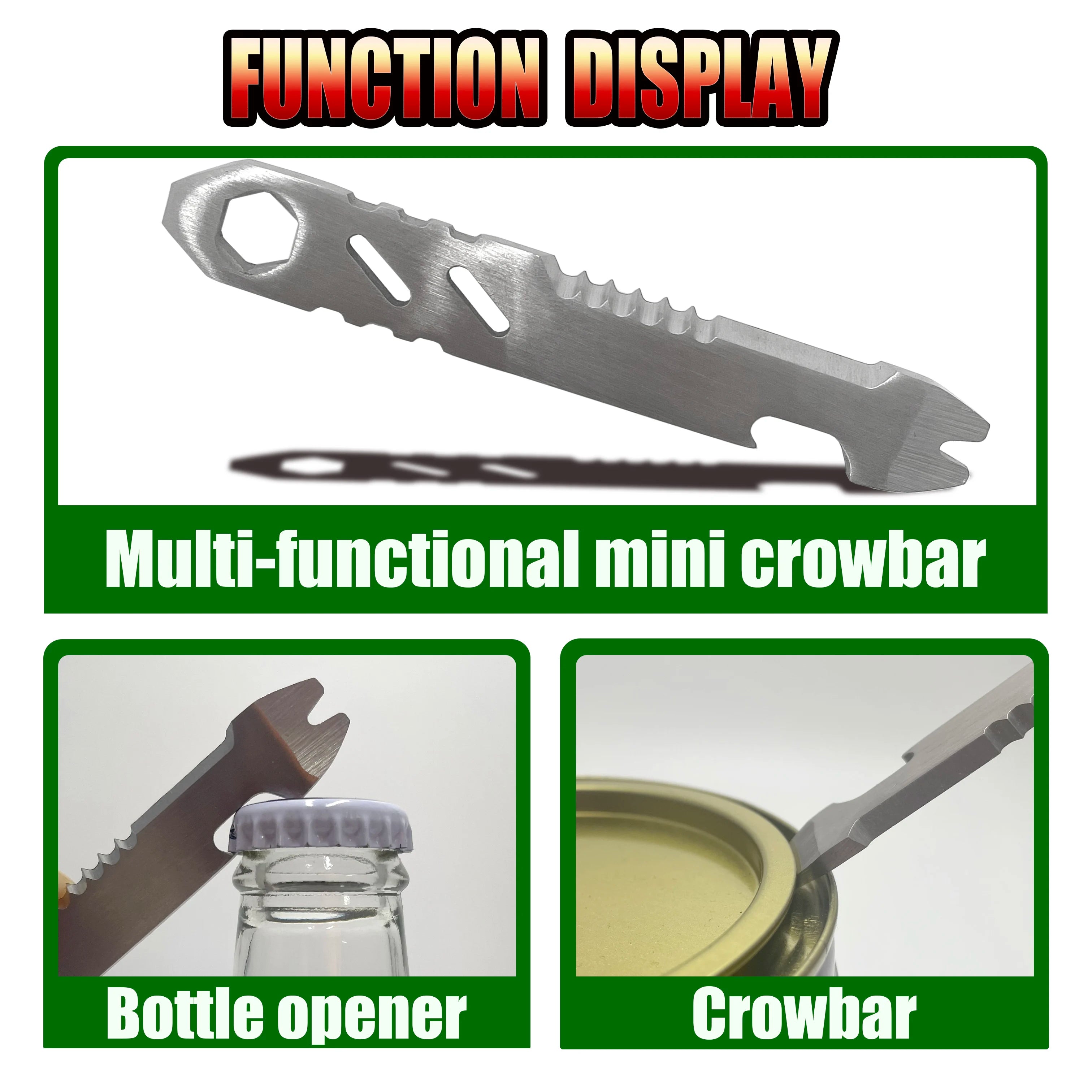 Mini stainless steel crowbar, multi-function Allen wrench