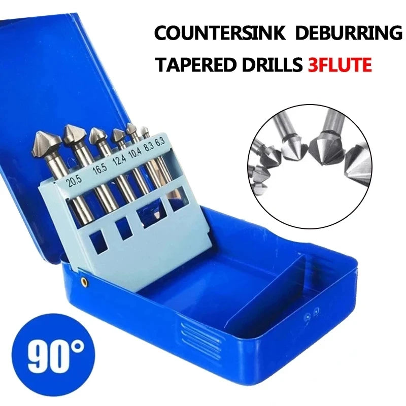 6-Piece Chamfering End Mill Cutter — 3 Flute 6.3mm to 2 - View 1