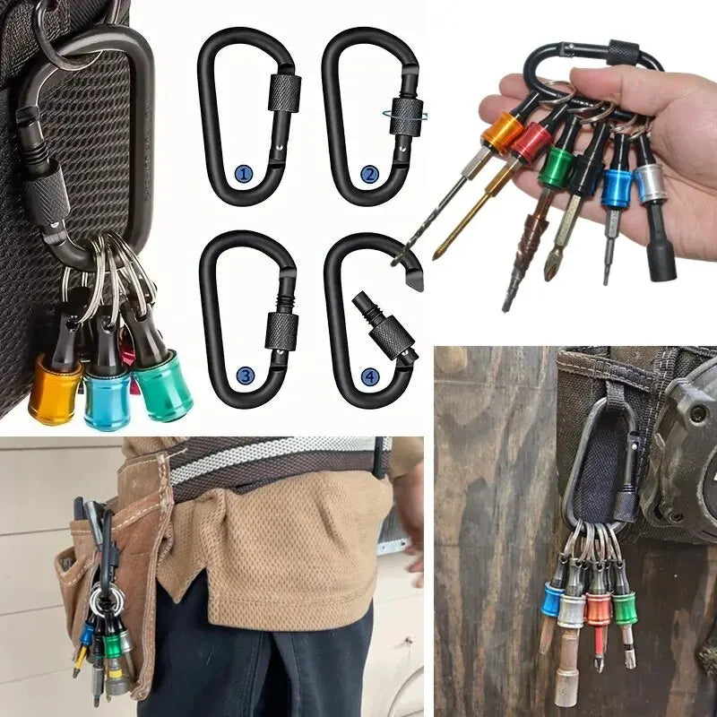 6 PCS 1/4 Inch Bit Holder Keychain, Hex Screwdriver Bits Holder