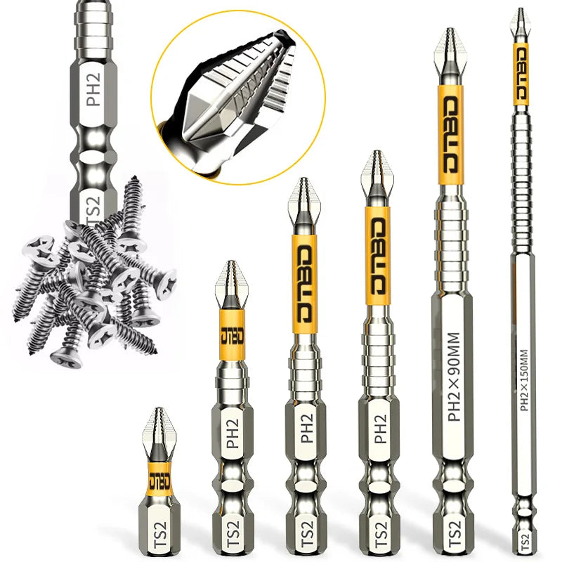 5PCS Ph2 Non-slip Cross Screwdriver Bits Set High Hardness Electric