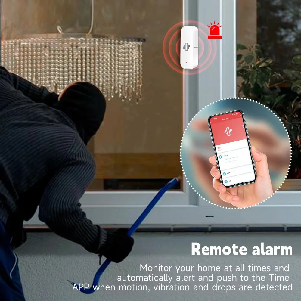 Smart Vibration Sensor ZigBee Sensor Monitor App Control Security