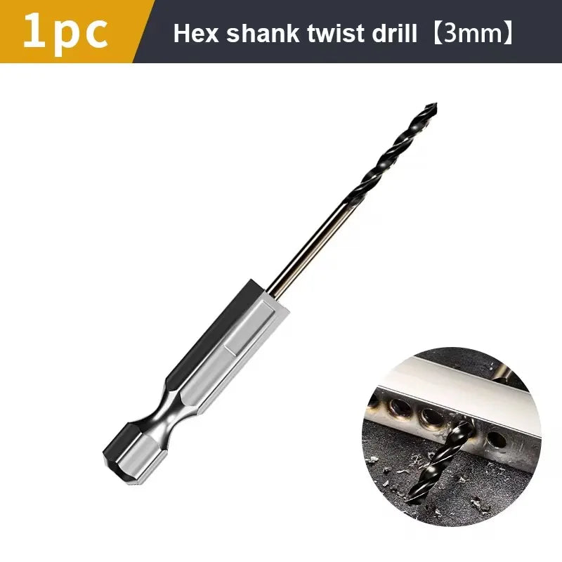 1.5-7.5mm Hex Shank Twist Drill Bit Wood Metal Hole Cutter Core