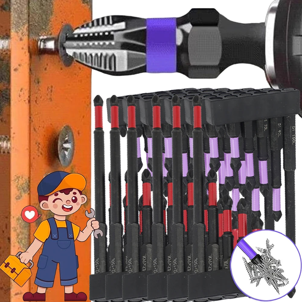 Magnetic Screwdriver Drill Bit Set Non-slip Cross Head Impact Bit