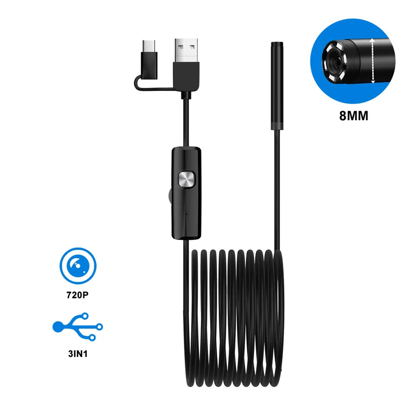 Industrial Endoscope Camera for Android 720P 3.9mm 8mm IP67