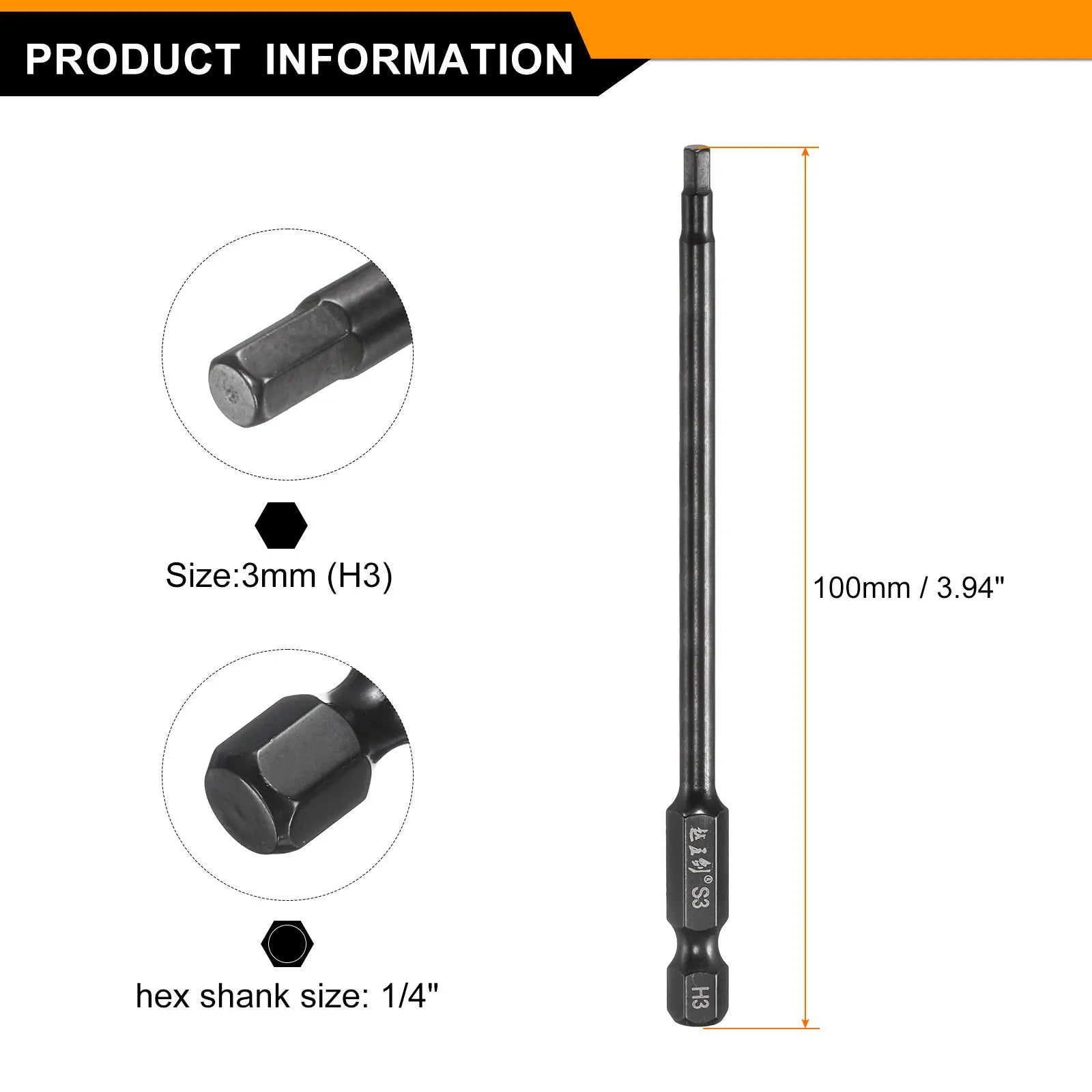 10/15pcs H1.5 H2 H2.5 H3 H4 H5 H6 H8 H10 Hex Head Wrench Drill Bit