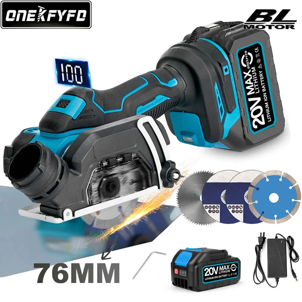 ONEKFYFD 3" Mini Brushless Cordless Circular Saw – Makita 18V Battery