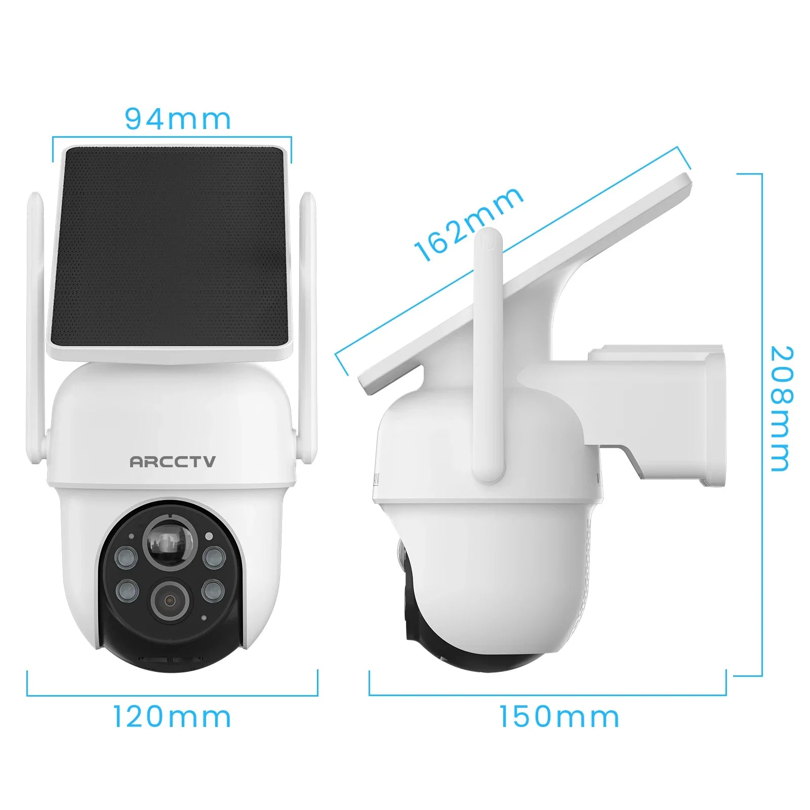 ARCCTV 4MP Wifi Solar Camera Kit Outdoor Wireless Security