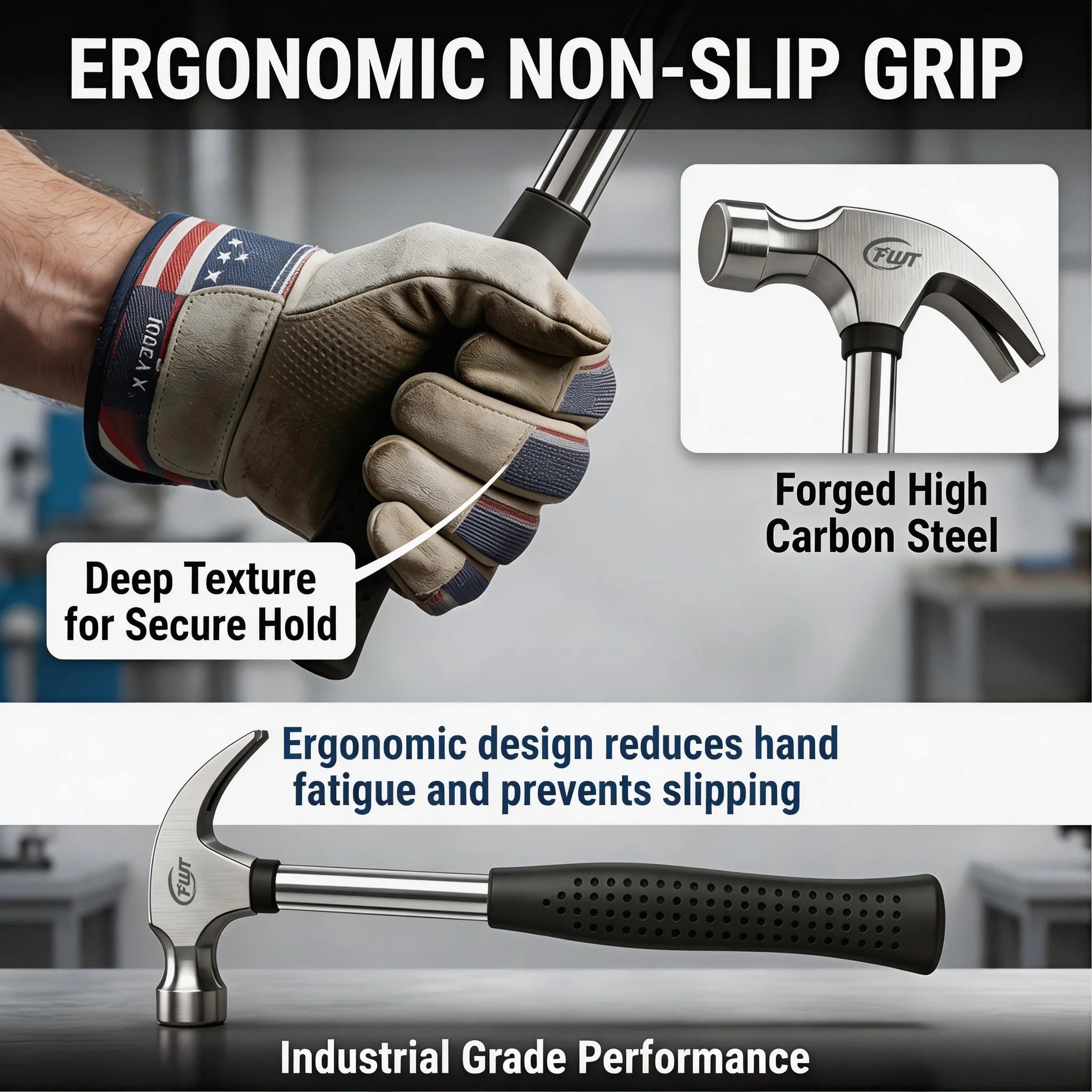 Multifunctional Claw Hammer Ergonomic Handle Heavy Duty Striking Tool
