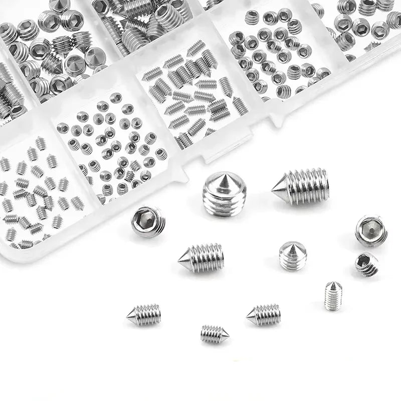240pcs Stainless Steel Hex Socket Screw Set M3/M4/M5/M6/M8 Grub