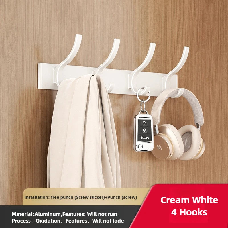 Black white Folding Robe Hooks Towel Hanger Nail Wall Rack Hooks Co