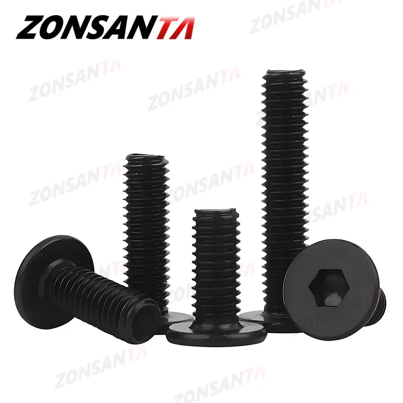 Black 304 Stainless Steel Allen Hexagon Ultrathin Head Bolt Hex