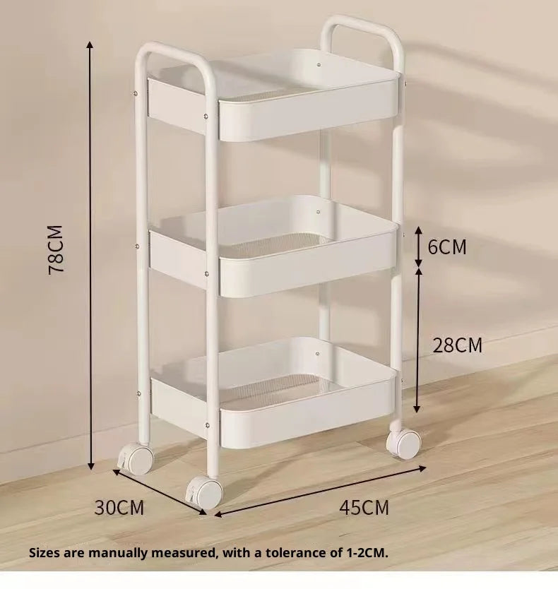 Small Trolley Multi-Layer Mobile Storage Rack