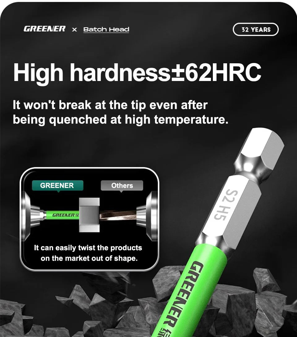 GREENERY Rainbow Hex Head Allen Wrench Screwdriver Bit Set S2