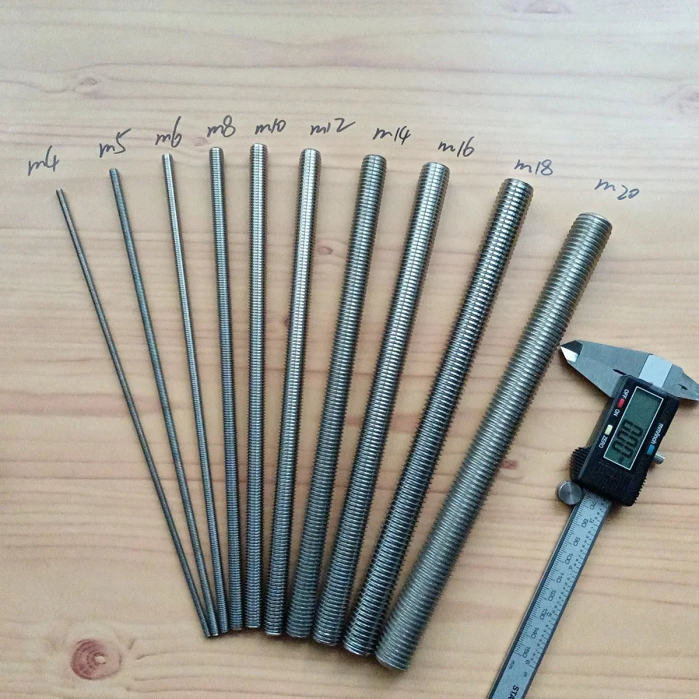 1PCS Left Hand Thread Full-Thread Bar Threaded Rod Screw 304 Stainl...