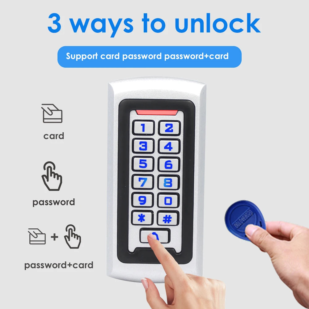 Backlight Metal Keypad Wiegand RFID Card Reader 125khz Access Control