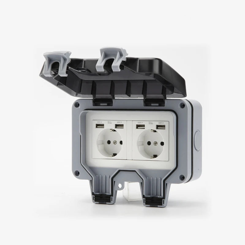 International Universal IP66 USB Wall Outdoor Waterproof Switch
