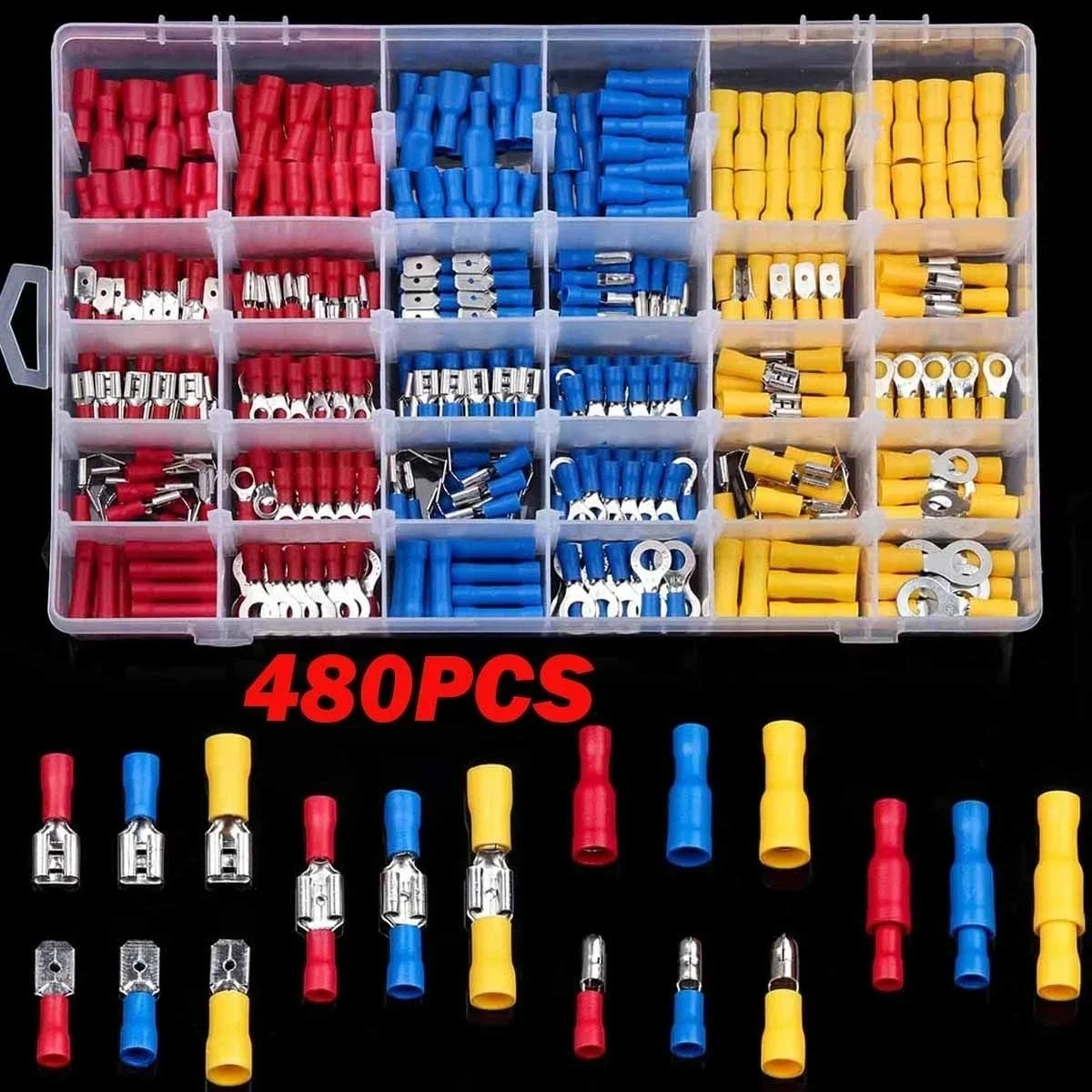 102/280/300/480PCS Wire Connector Kit Male Female Insulated Terminals