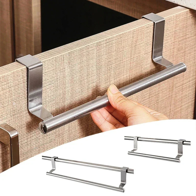 1/2p Towel Rod Steel Metal Wire Over Cabinet Towel Rack Storage