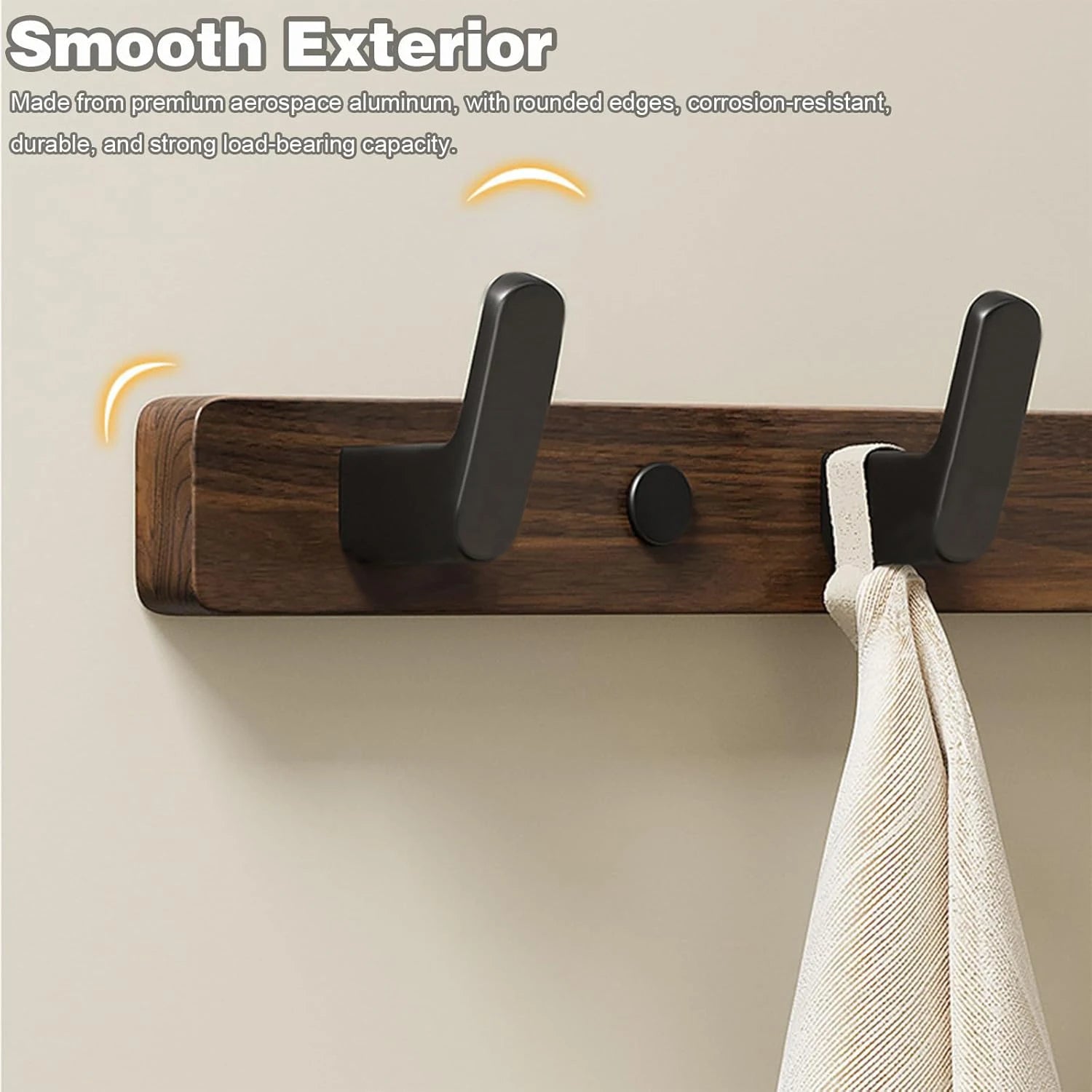 Walnut Wall Mounted Coat Rack Fitting Room Wall Hooks Hanger Hat Hook