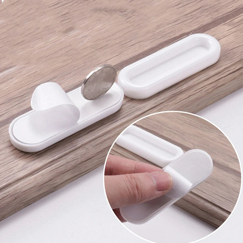4Pcs Self-adhesive Door Knobs Oval Door Handles for Interior Doors