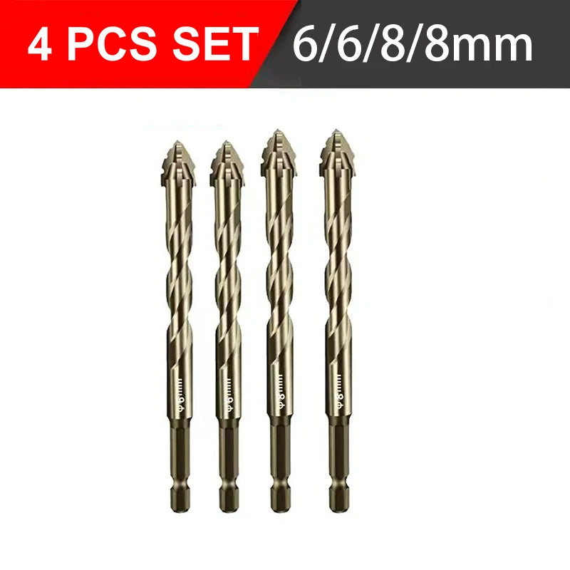 High-Strength Cross Sawtooth Masonry Drill Bit Set — 5-Piece for Co
