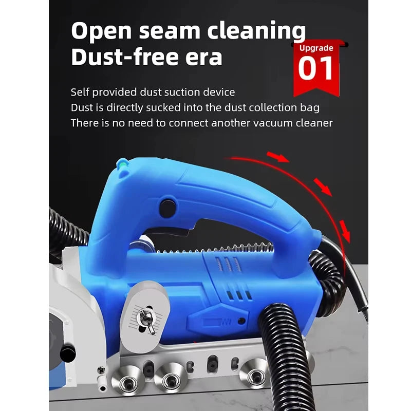 Electric Porcelain Floor Tile Seam Cleaner Dustless Slotting
