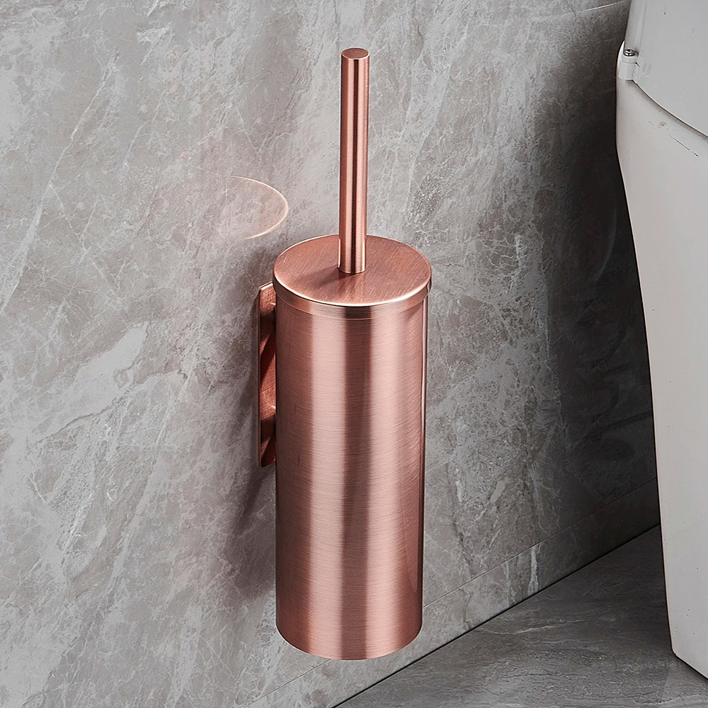 Toilet Brush Wall Mounted 304 Stainless Steel Cleaning Tools No Drill