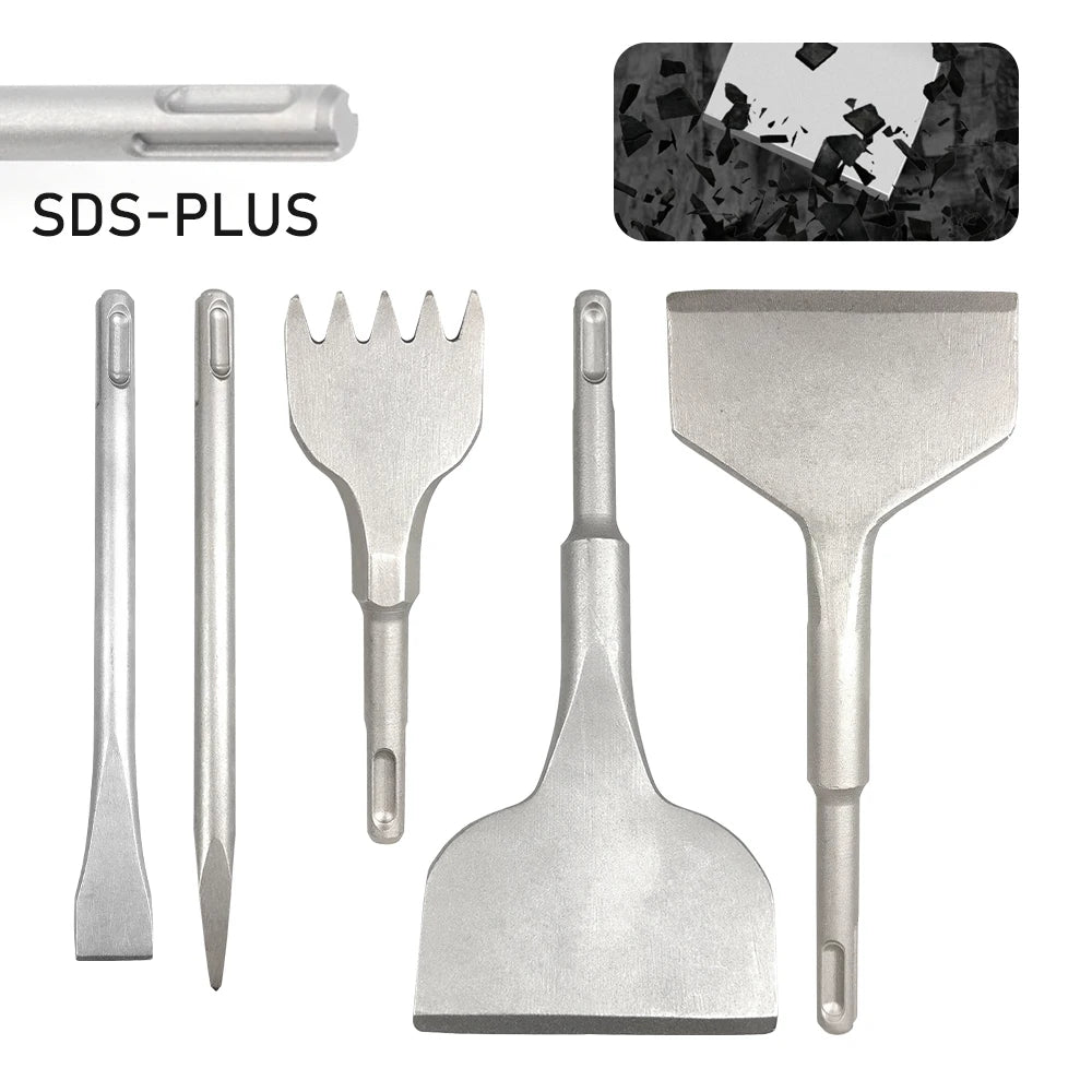 SDS Plus Electric Hammer Chisel Set — Tile Shovel, - View 1