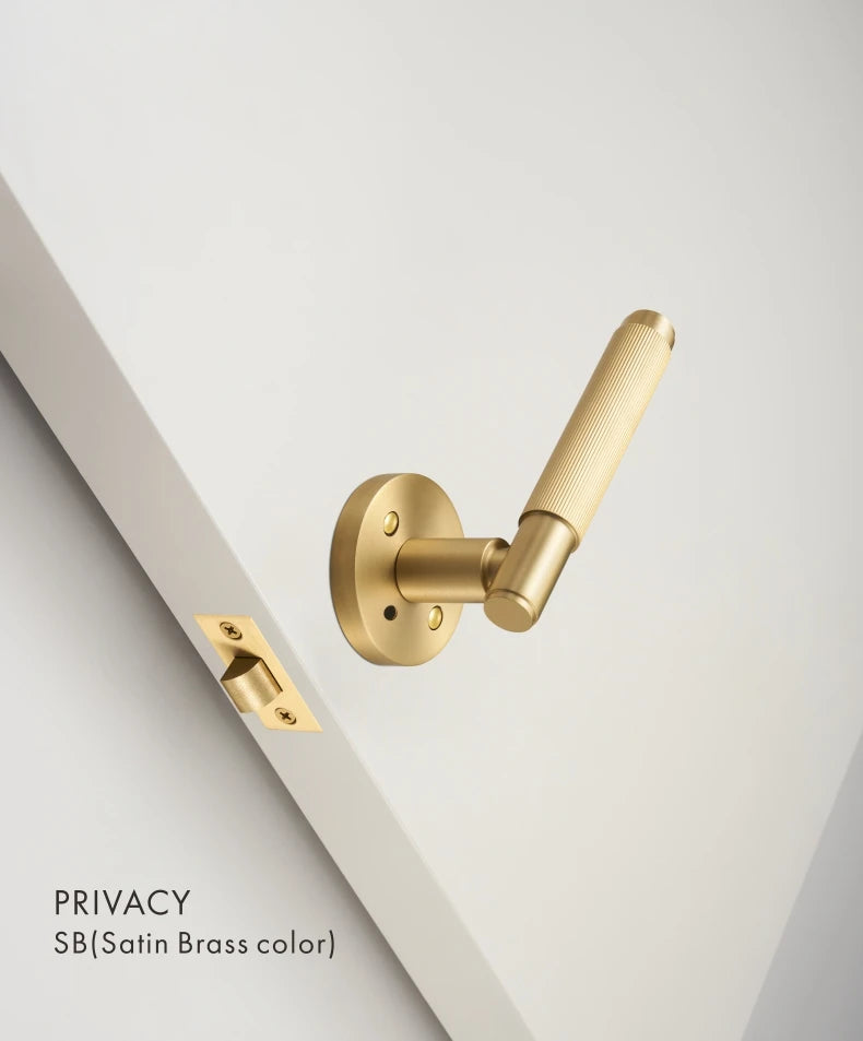 DOOROOM US Standard for 2-1/8" Hole Brass Privacy Passage Lock Set