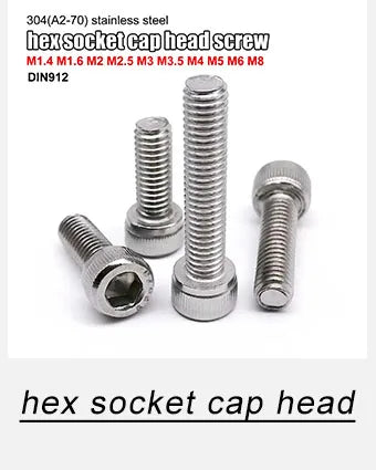 Total 400/650/1140/2100X M1.6 M2 M2.5 M3 M4 M5 304 Stainless Steel