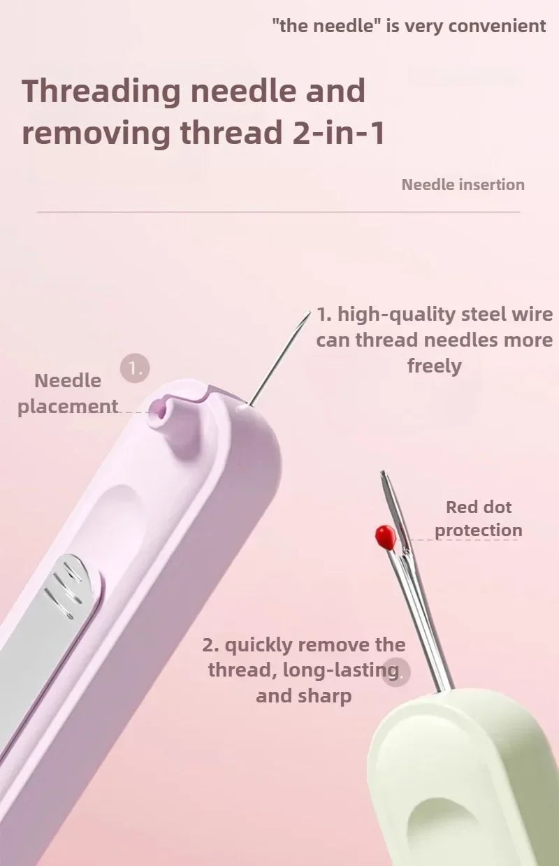 2 In 1 Needle Threader and Seam Ripper Tool Multifunctional Sewing