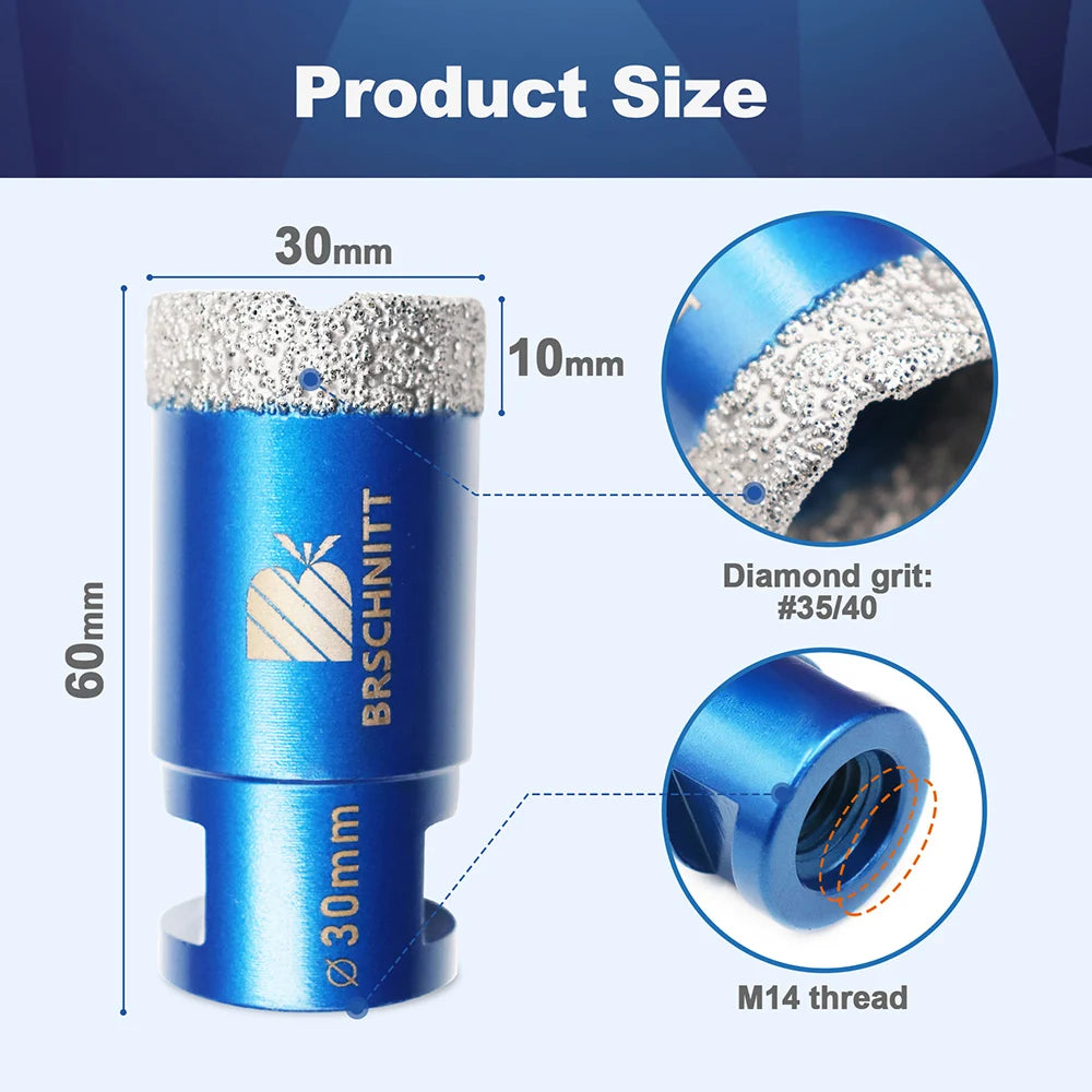 BRSCHNITT Drills Bit 30mm Porcelain Tiles Cutter Drilling Hole Saw