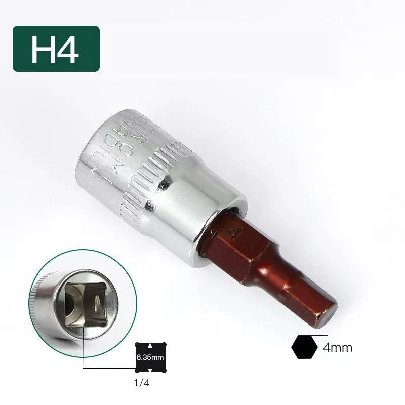 6Pcs 1/4 Inch Screwdriver Bit Socket Set Hex Screw Driver Bits H3-H8