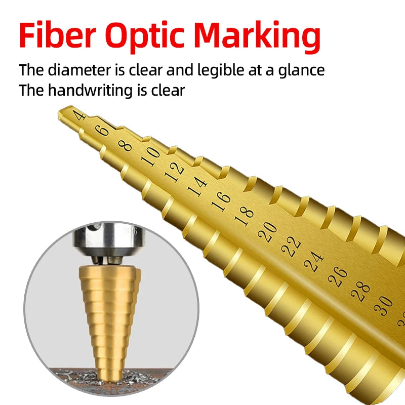 Step Drill Bit Saw Drill Bit Set Titanium 4-12 4-20 4-32mm Wood Metal