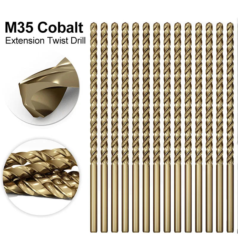 300mm Extra Long M35 Cobalt Twist Drill Bit 2.5mm-10mm for Metal Wood