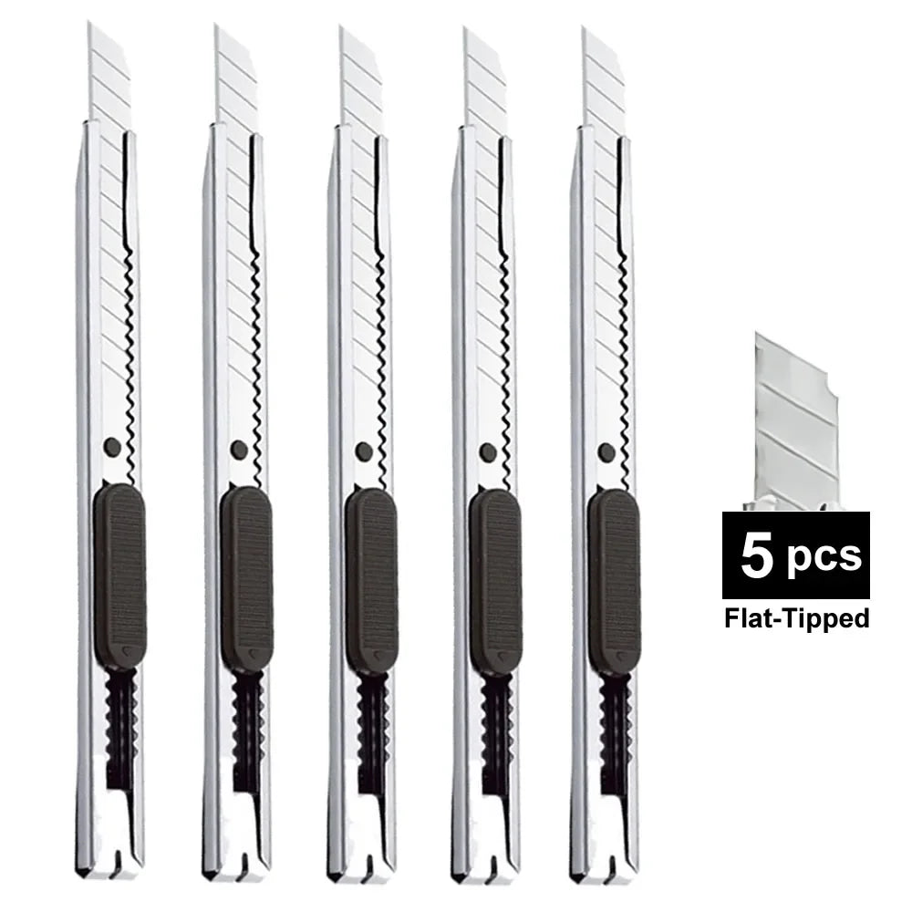 1/5/10Pcs Utility Knife Stainless Steel Paper Cut Box Cutter Tools